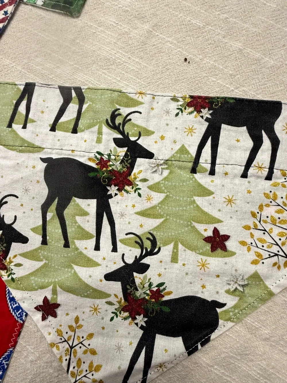 7 total assorted dog bandanas -  Holiday Themed